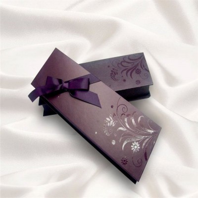 Luxury purple color printed spot UV paper box gift box shirt packaging box