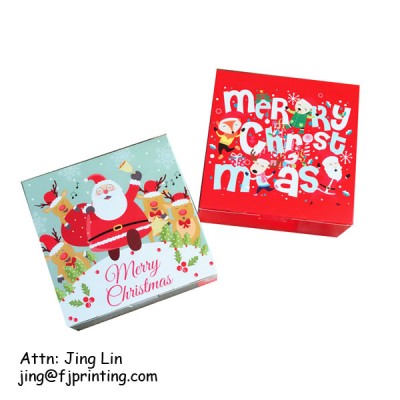 Christmas feature custom printing chic style  white paperboard biscuit cookie snacks  gift packaging box