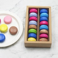 little tarts macaron cake box with window brown cardboard box